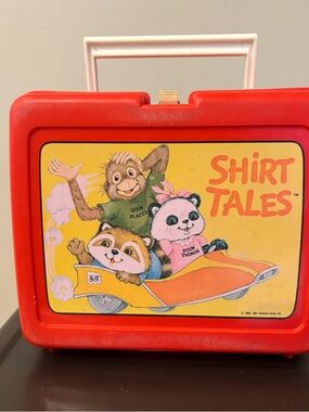 Vintage 1980-81 Shirt Tales Lunchbox Red Plastic Hallmark Cartoon